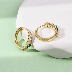 Brass Micro Pave Cubic Zirconia Teardrop Hoop Earrings&nbsp;EJEW-S280-05G