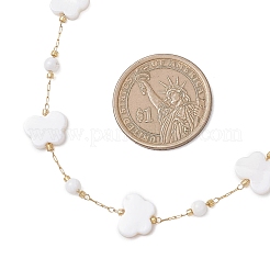 304 Stainless Steel & Natural White Shell Butterfly Cross Heart Link Chain Necklaces for Women&nbsp;NJEW-JN05808