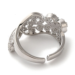 Infinity Clear Cubic Zirconia Wide Open Cuff Ring&nbsp;RJEW-L123-001P