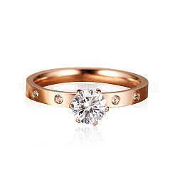 201 Stainless Steel Rhinestone Finger Rings for Women&nbsp;FS-WGA8964-03