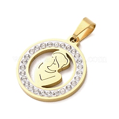 Mother's Day 304 Stainless Steel Enamel Pendants&nbsp;STAS-F368-02B-G