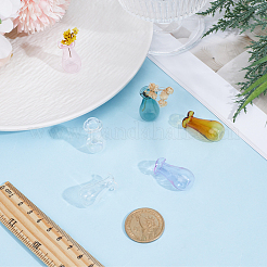 6Pcs 6 Colors Miniature Glass Vase Ornaments&nbsp;BOTT-CN0001-01
