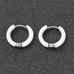 Two Tone 304 Stainless Steel Chunky Huggie Hoop Earrings with Enamel for Women&nbsp;EJEW-C043-11-09P