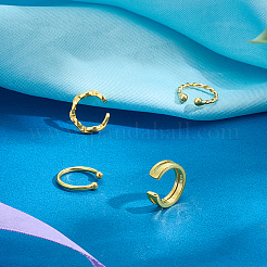 4Pcs 4 Styles 925 Sterling Silver Cuff Earrings&nbsp;EJEW-PH0001-38G