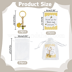 24Pcs Bees Alloy Enamel Keychains&nbsp;KEYC-AR00009