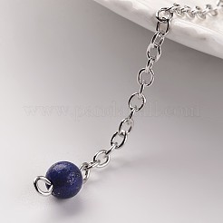 Platinum Tone Brass Natural & Synthetic Mixed Stone Cone Hexagonal Pointed Dowsing Pendulums&nbsp;MAK-M015-01