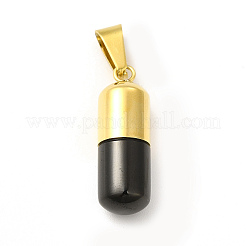 Ion Plating(IP) 304 Stainless Steel Openable Capsule Pill Box Pendants&nbsp;STAS-E184-01