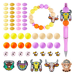 101Pcs Cattle Theme Silicone Focal Beads&nbsp;SIL-TA0002-60