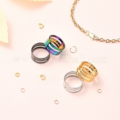 4Pcs 4 Colors Brass Rings&nbsp;RJEW-YW0001-05