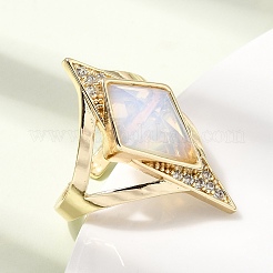 Brass Micro Pave Cubic Zirconia Cuff Rings for Women&nbsp;GG-CBA7610-11G-03