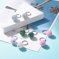 Sparkling Rhinestone Ball Dangle Hoop Earrings&nbsp;EJEW-JE04813