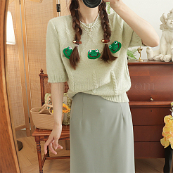 Frog's Head Shape Cartoon Style Polyester Knitted Costume Ornament Accessories&nbsp;DIY-BC0006-65