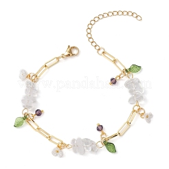 Natural Quartz Crystal Chip Beaded Bracelets&nbsp;BJEW-JB11433