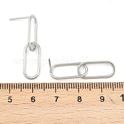 Oval 316 Stainless Steel Dangle Stud Earrings&nbsp;EJEW-D339-04P