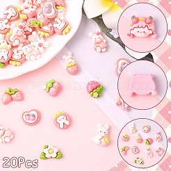 20Pcs Cute Opaque Resin Decoden Cabochons&nbsp;RESI-YW0005-48