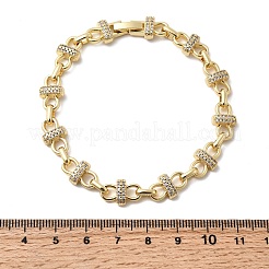 Brass Micro Pave Clear Cubic Zirconia Link Chain Bracelets&nbsp;BJEW-C130-06G