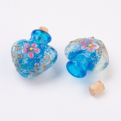 Handmade Luminous Lampwork  Perfume Bottle Pendants&nbsp;LAMP-P044-L