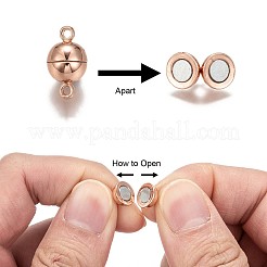 Rack Plating Brass Magnetic Clasps with Loops&nbsp;LS-KK-F801-02B-RG