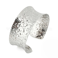 304 Stainless Steel Wide Open Cuff Bangles for Women&nbsp;BJEW-K230-03C-P