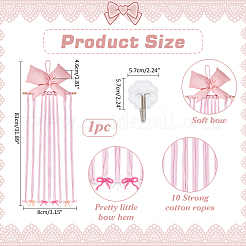Polyester Bowknot Wooden Hairpin Hair Clip Hanging Holder Storage Organizer&nbsp;AJEW-WH0596-837