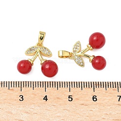 Brass Micro Pave Clear Cubic Zirconia Pendants&nbsp;KK-B139-13G