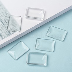 Transparent Rectangle Glass Cabochons&nbsp;X-GGLA-R025-33x23