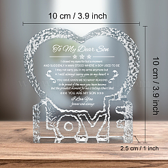 Heart with Word K9 Glass Figurines&nbsp;DJEW-WH0026-002