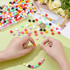 300Pcs 10 Colors Opaque Acrylic Beads&nbsp;MACR-ME0001-11