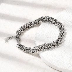 304 Stainless Steel Byzantine Chains Bracelets for Women&nbsp;BJEW-P399-01A-P