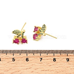 Cherry Brass Micro Pave Cubic Zirconia Dangle Earrings&nbsp;EJEW-L305-07G