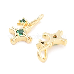 Brass with Cubic Zirconia Pendants&nbsp;X-KK-P271-34G