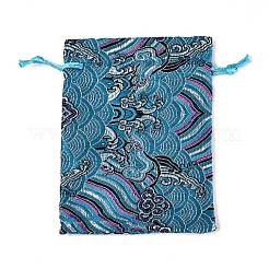 Chinese Embroidery Satin Drawstring Bags&nbsp;ABAG-N008-10x14-A01