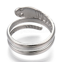 Non-Tarnish 304 Stainless Steel Snake Twist Rings&nbsp;RJEW-N038-114P