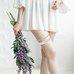 2Pcs Flower Pattern Polyester Lace Elastic Bridal Garters&nbsp;AJEW-WH0007-28