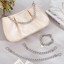 4Pcs 2 Styles Aluminum Curb Chain Bag Shoulder Straps&nbsp;PURS-PH0001-34P