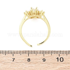 Brass Micro Pave Clear Cubic Zirconia Cuff Rings for Women&nbsp;RJEW-A062-03G