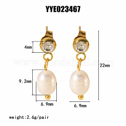 French Delicate Freshwater Pearl & 304 Stainless Steel Stud Earrings&nbsp;PJ3538