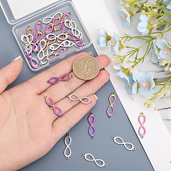 32Pcs 2 Colors 201 Stainless Steel Connector Charms&nbsp;FIND-CA0007-69
