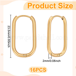16Pcs Ion Plating(IP) 304 Stainless Steel Hoop Earrings for Women&nbsp;EJEW-UN0003-01
