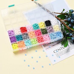 240g 24 Colors Handmade Polymer Clay Beads&nbsp;CLAY-JP0001-10-6mm
