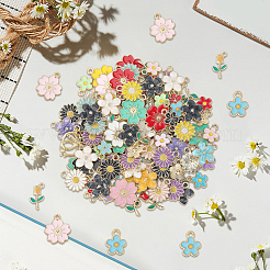 120Pcs 6 Styles Alloy Enamel Pendants&nbsp;ENAM-SC0007-03A