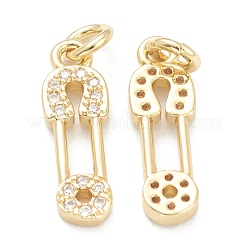 Brass Micro Pave Clear Cubic Zirconia Pendants&nbsp;ZIRC-B010-40G