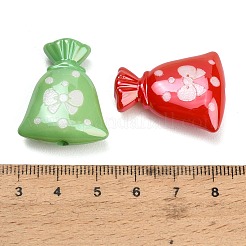 Plating Embossed Opaque Acrylic Beads&nbsp;AC-CBA49BC-04