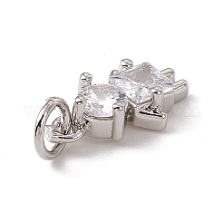 Brass Micro Pave Cubic Zirconia Charms&nbsp;ZIRC-F132-17P