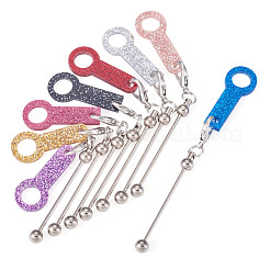 8Pcs 8 Colors Acrylic Straw Pendant Beadable Bar&nbsp;HJEW-TA0001-51
