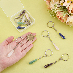 10Pcs 5 Colors Natural Gemstone Keychain&nbsp;KEYC-ME00004