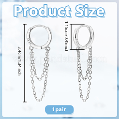 1Pair 925 Sterling Silver Hoop Earrings&nbsp;EJEW-UN0002-85P