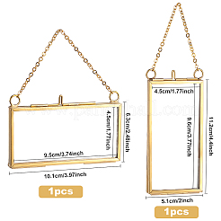 Brass Glass Hanging Photo Frame&nbsp;HJEW-BC0001-03G