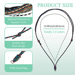 12Pcs 12 Colors Polyester & Spandex Cord Necklaces Making&nbsp;AJEW-TAC00072