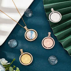 DIY Flat Round Pendant Making Kits&nbsp;DIY-CA0004-01